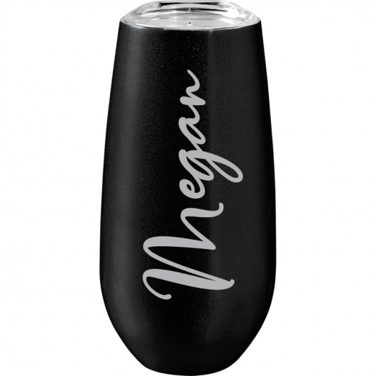 Promotional Rosaline 170ml Vacuum Champagne Flutes Black Branded